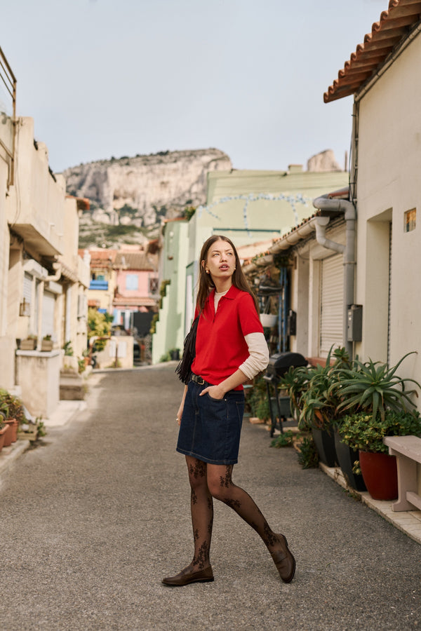 Collants À Motif Fleurs