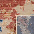 Alfombra rectangular beige con estampado abstracto y colorido - GARDEN Garden