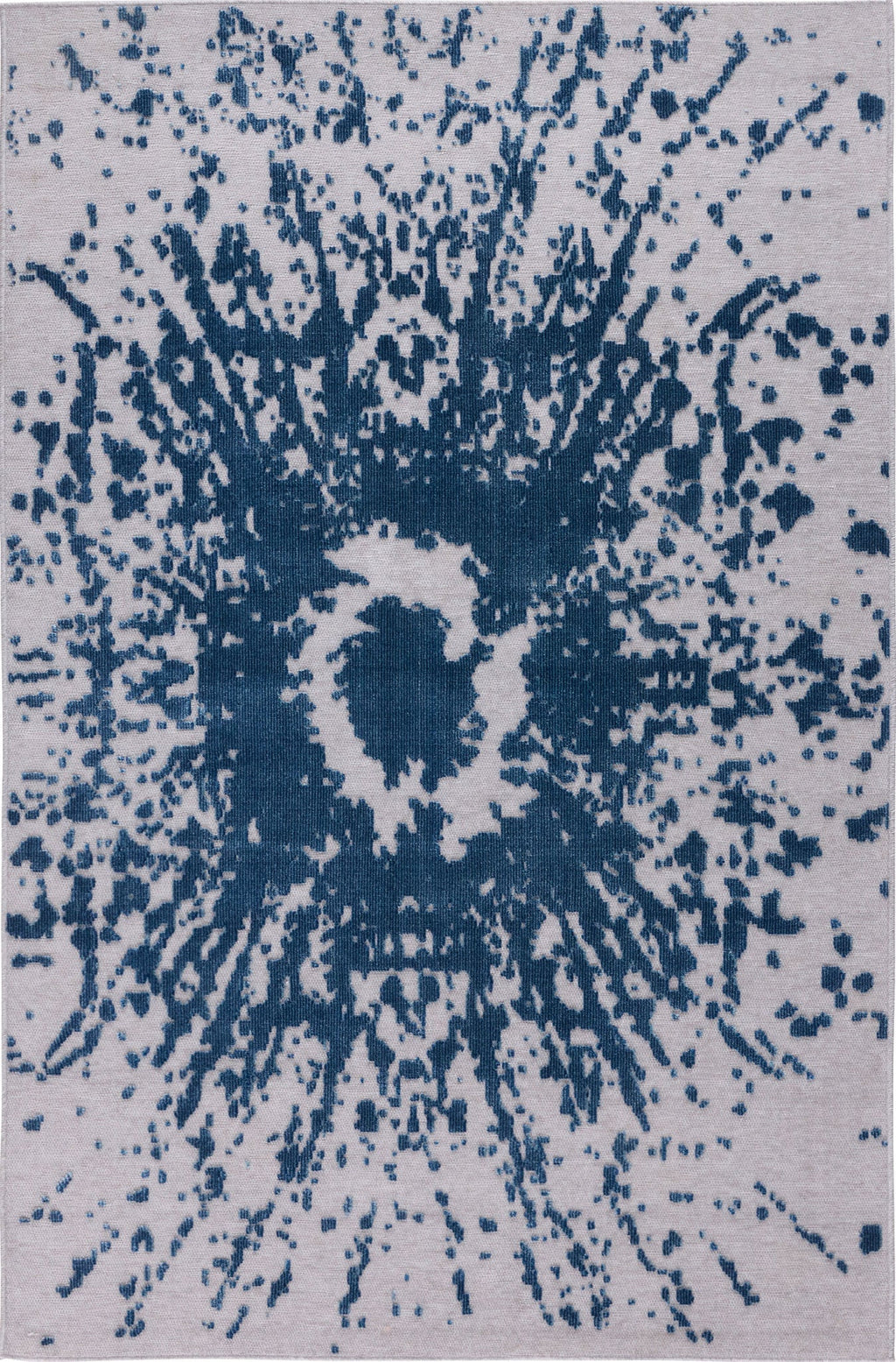Alfombra rectangular gris con estampado abstracto azul - GARDEN Garden