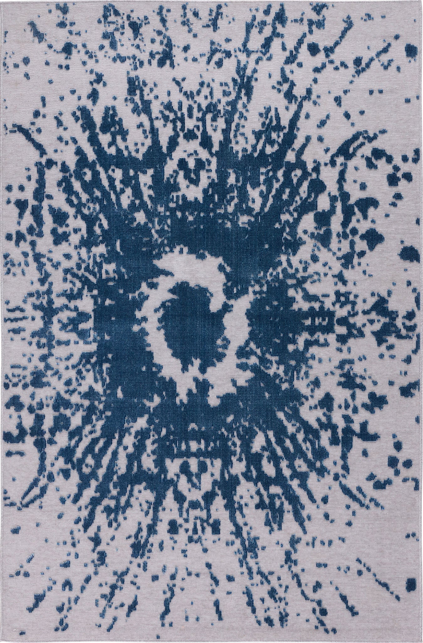 Alfombra rectangular gris con estampado abstracto azul - GARDEN Garden