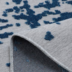 Alfombra rectangular gris con estampado abstracto azul - GARDEN Garden