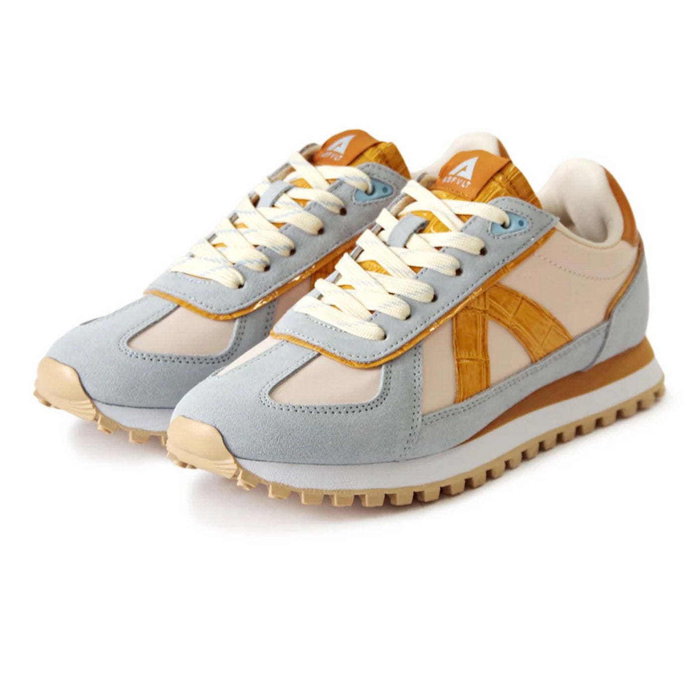 Gate Sneakers - Blue/Beige/Cognac Croc