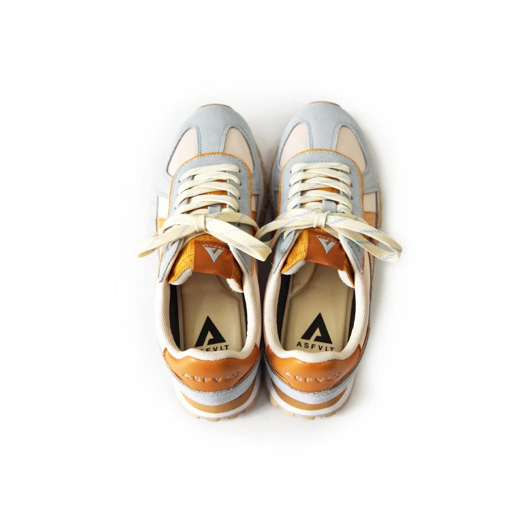 Gate Sneakers - Blue/Beige/Cognac Croc