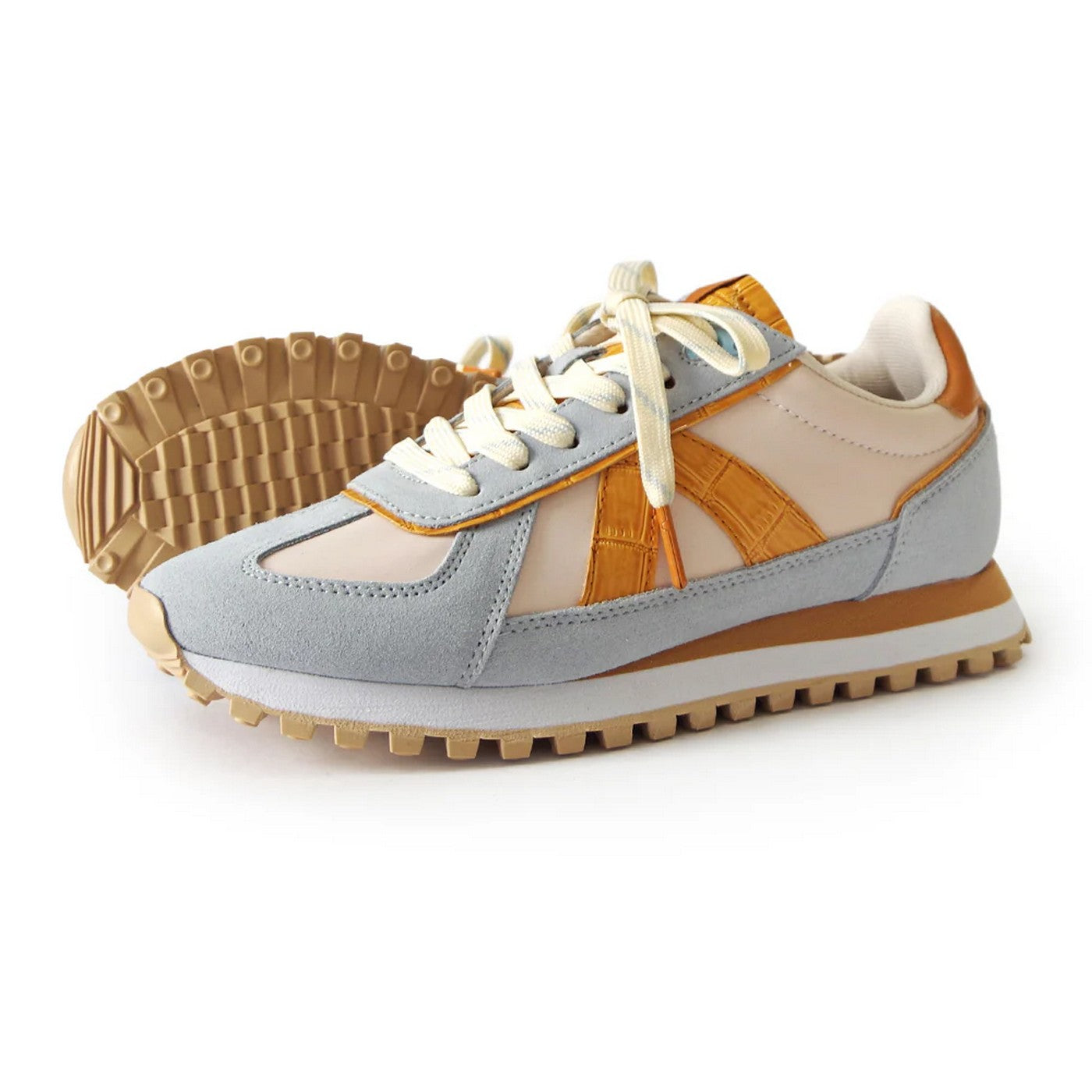 Gate Sneakers - Blue/Beige/Cognac Croc