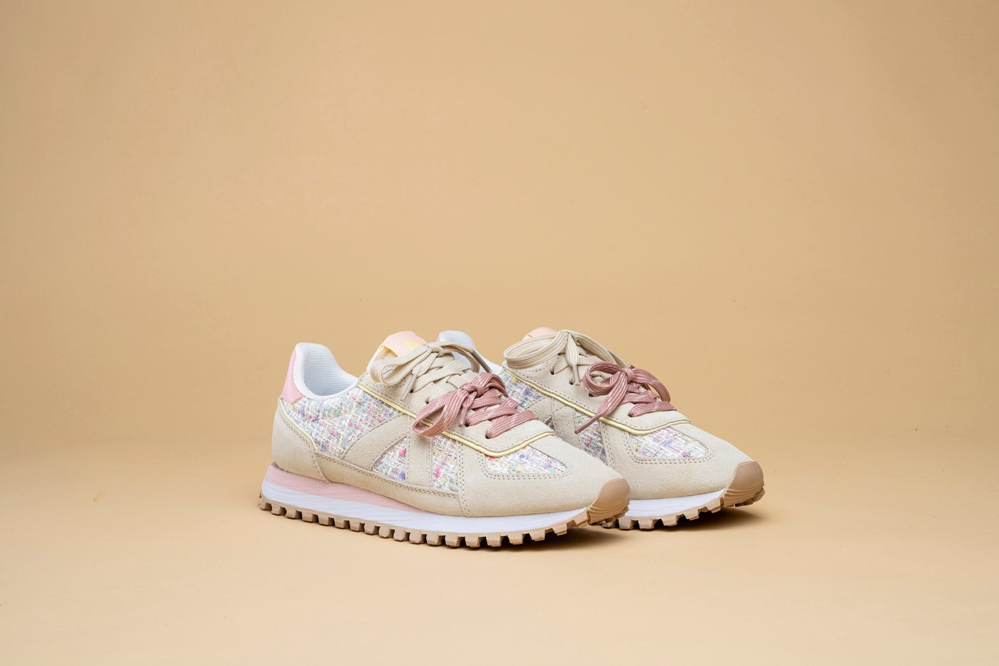 Gate Sneakers - Cream / White Tweed