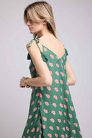 Robe Long Bretelles - Vert Rouge