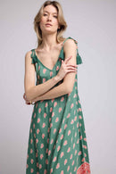 Robe Long Bretelles - Vert Rouge