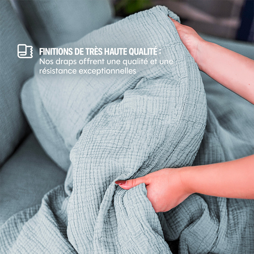 Housse de couette Gaze de coton - 4 coloris au choix