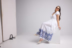 Vestido Largo - Gena - Blanco Azul