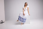 Vestido Largo - Gena - Blanco Azul