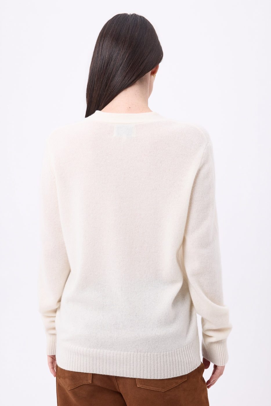 Giada Boyfriend V-Neck Cardigan - White - Women - 100% Cashmere