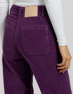 Pantalon Wide Gigi Velvet - Berry - Femme