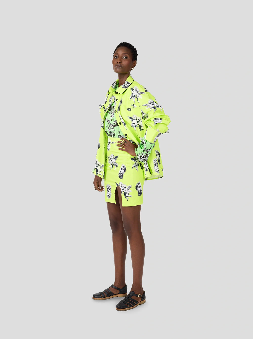 Gigi Skirt in Angels Printed Canvas