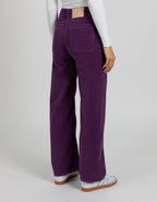 Pantalon Wide Gigi Velvet - Berry - Femme