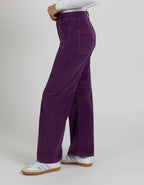 Pantalon Wide Gigi Velvet - Berry - Femme