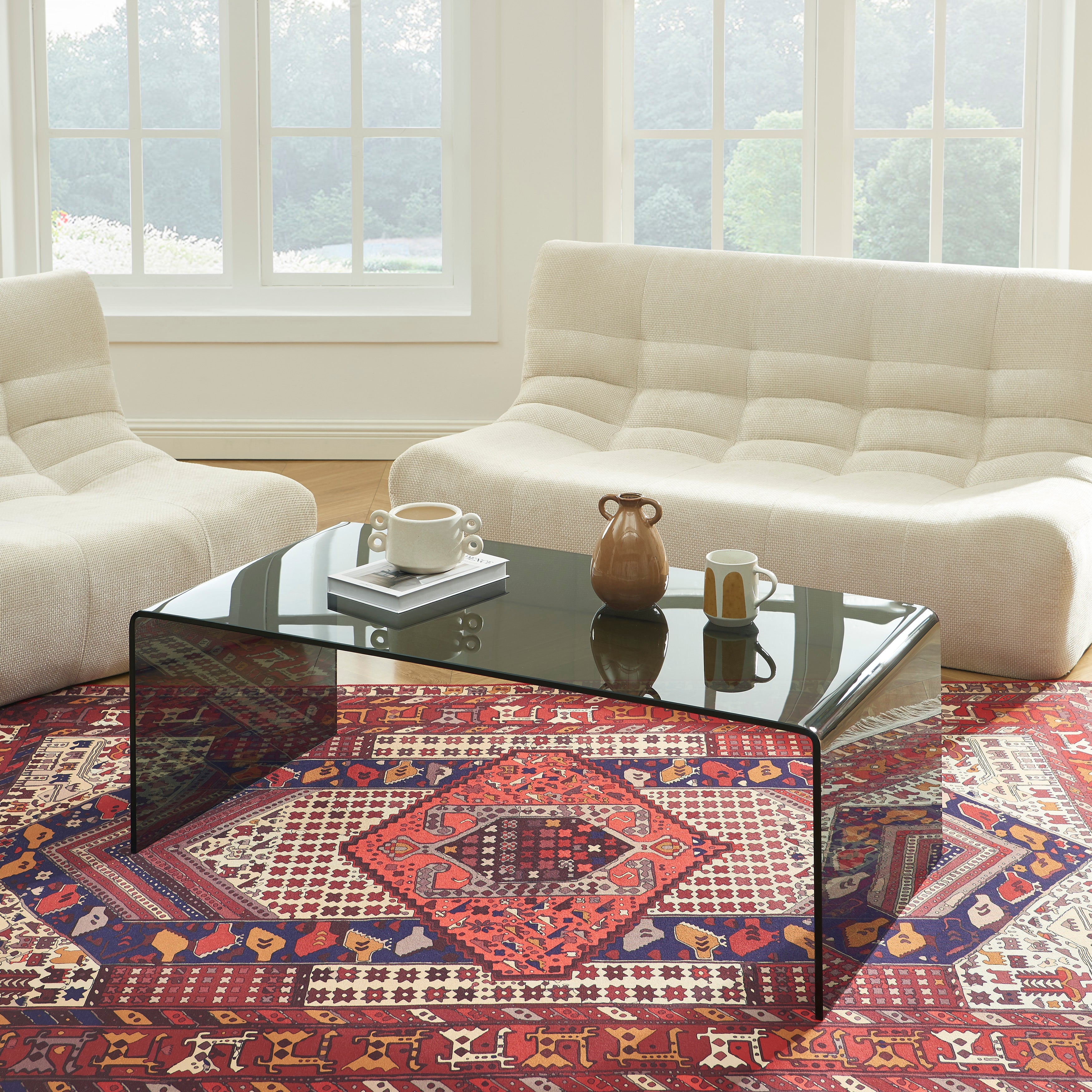 Ginza - Coffee Table - Tempered Glass - Black