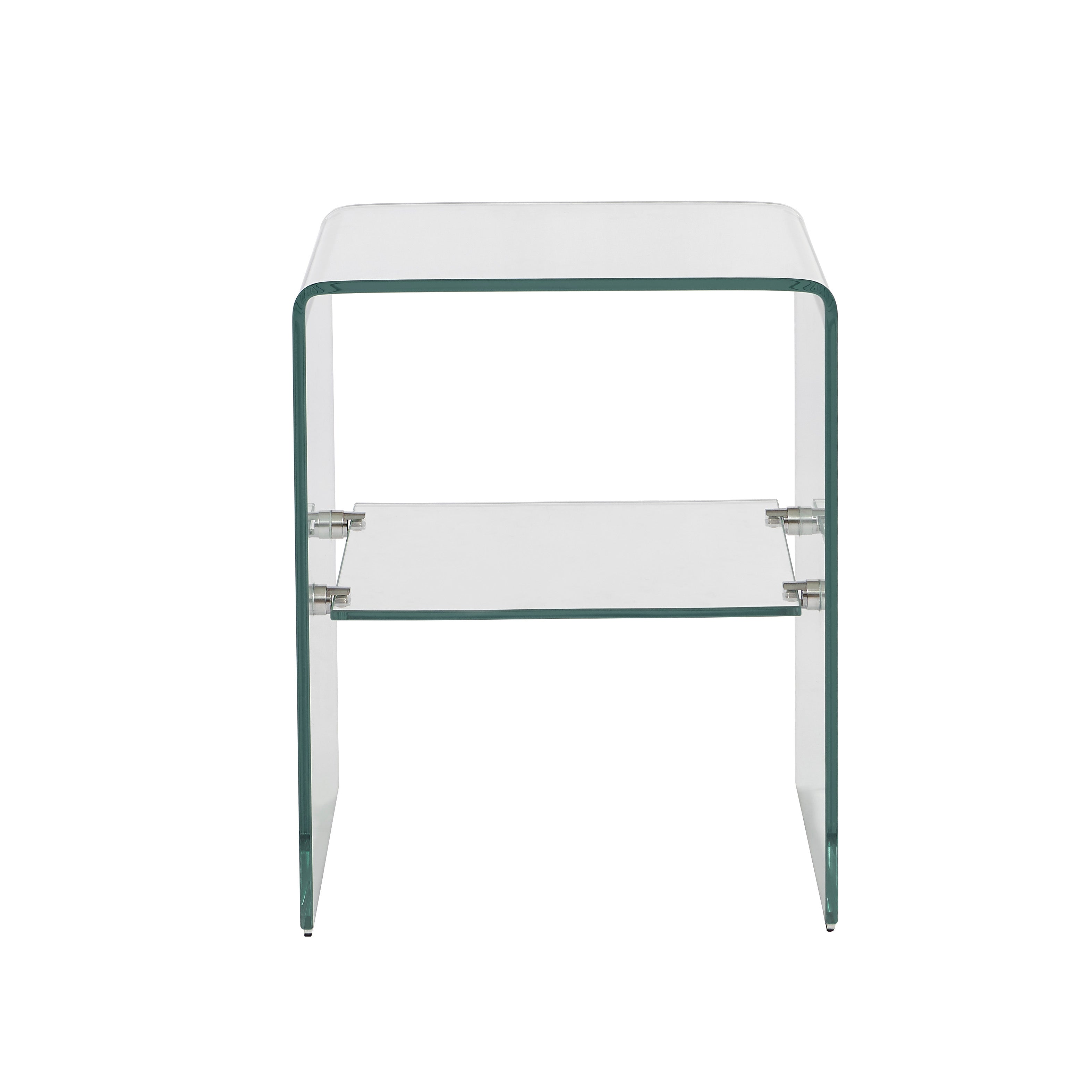 Ginza - Bedside Table - Tempered Glass - Transparent