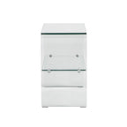 Ginza - Bedside Table - Tempered Glass - Transparent