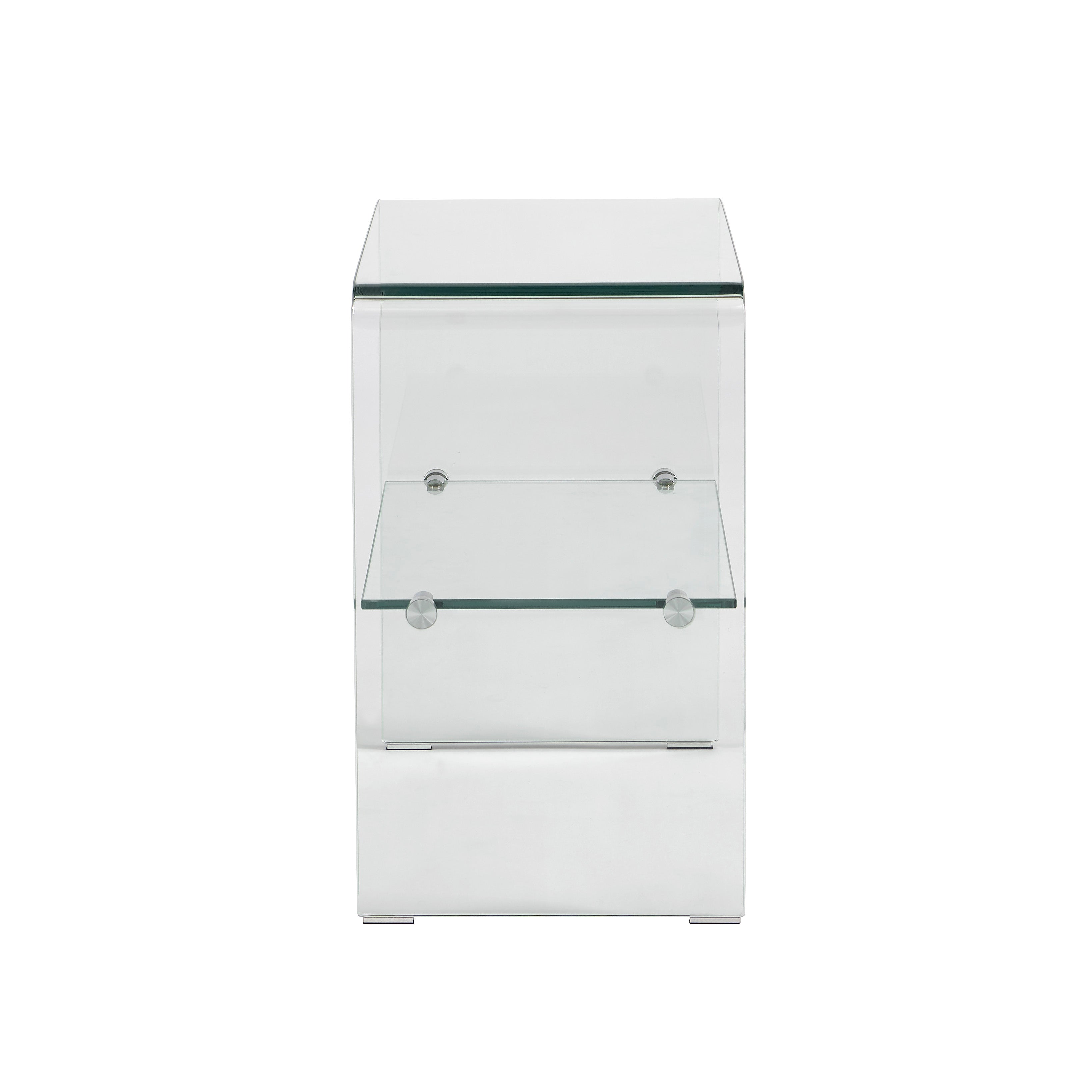 Ginza - Bedside Table - Tempered Glass - Transparent