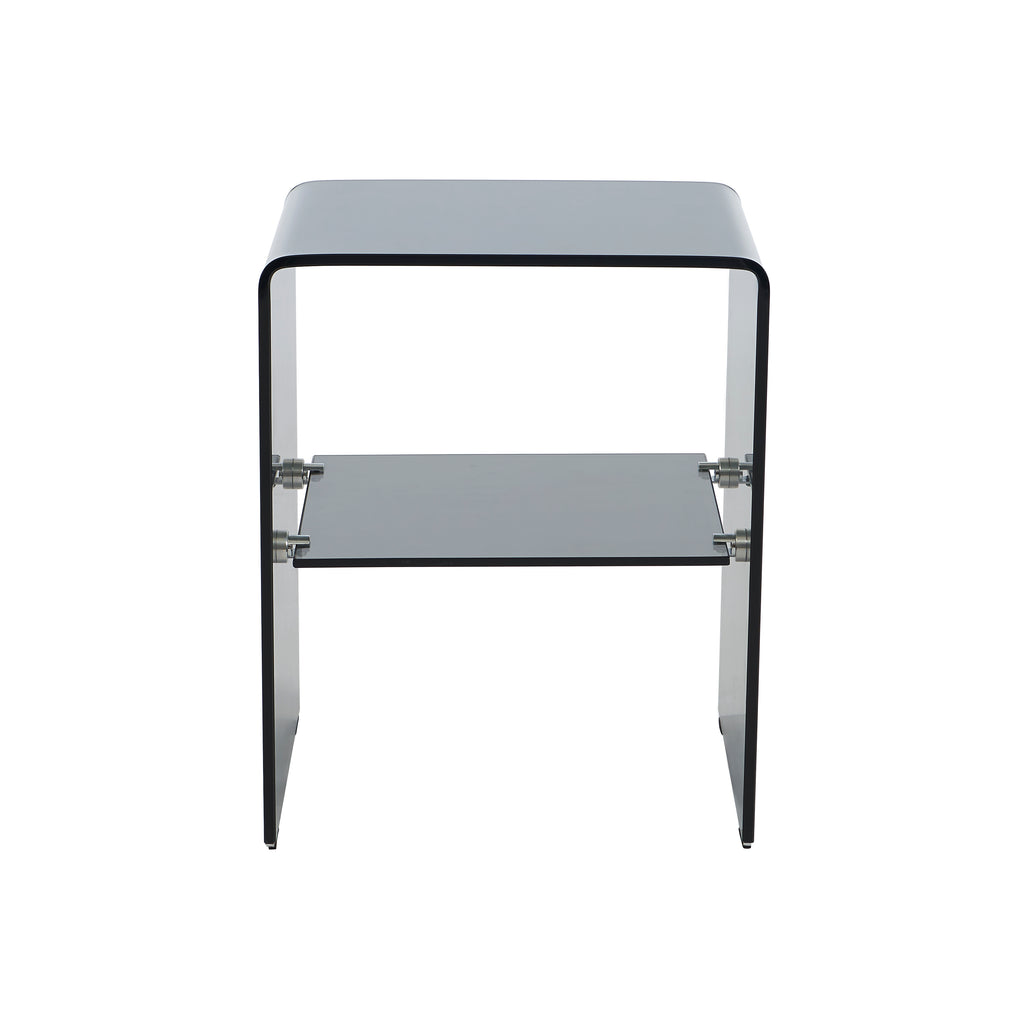 Ginza - Bedside Table - Tempered Glass - Black
