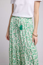 Jupe Longue - Fleurs Vert