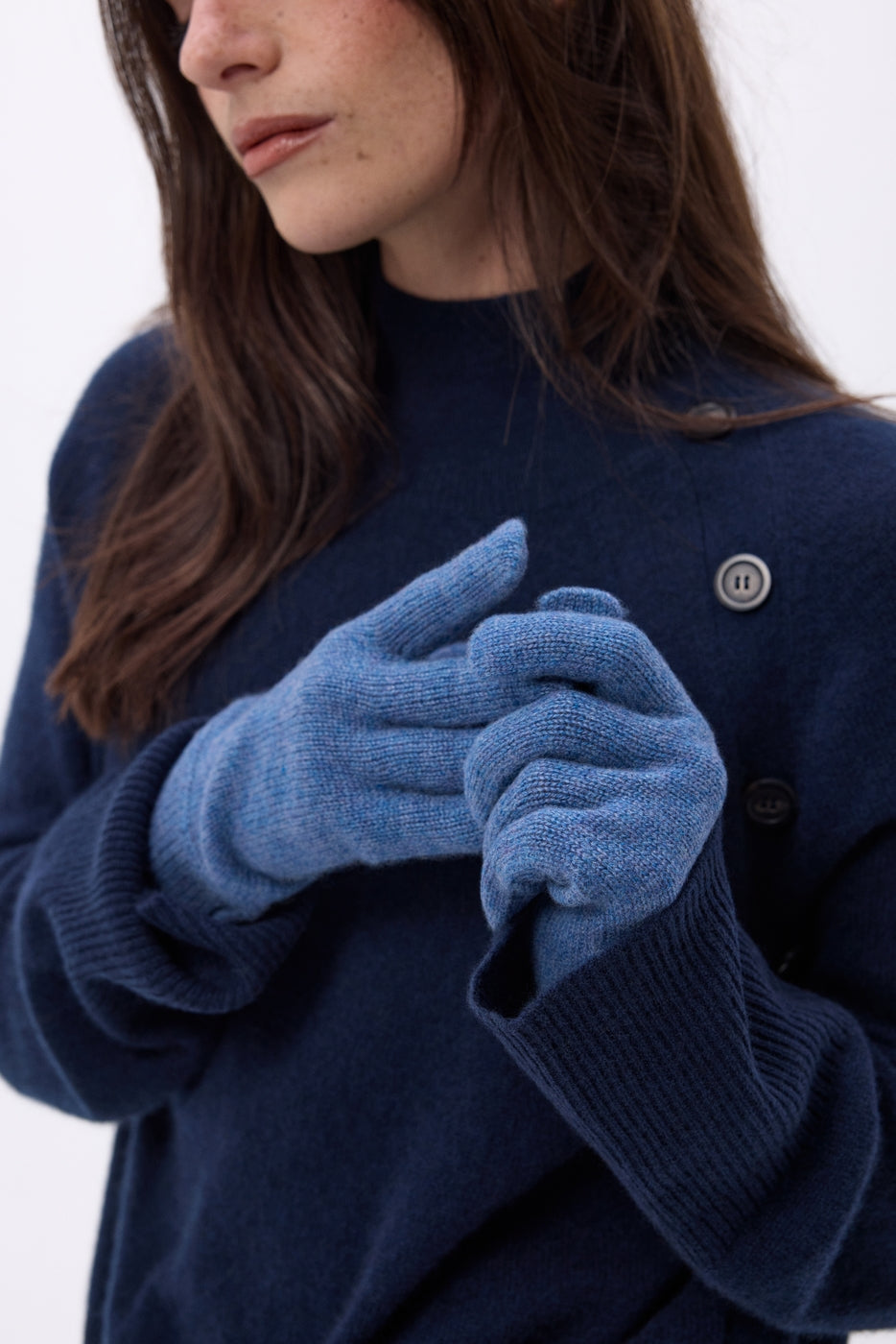 Handschuhe Gloves – Jeansblau – Unisex – 100 % Kaschmir