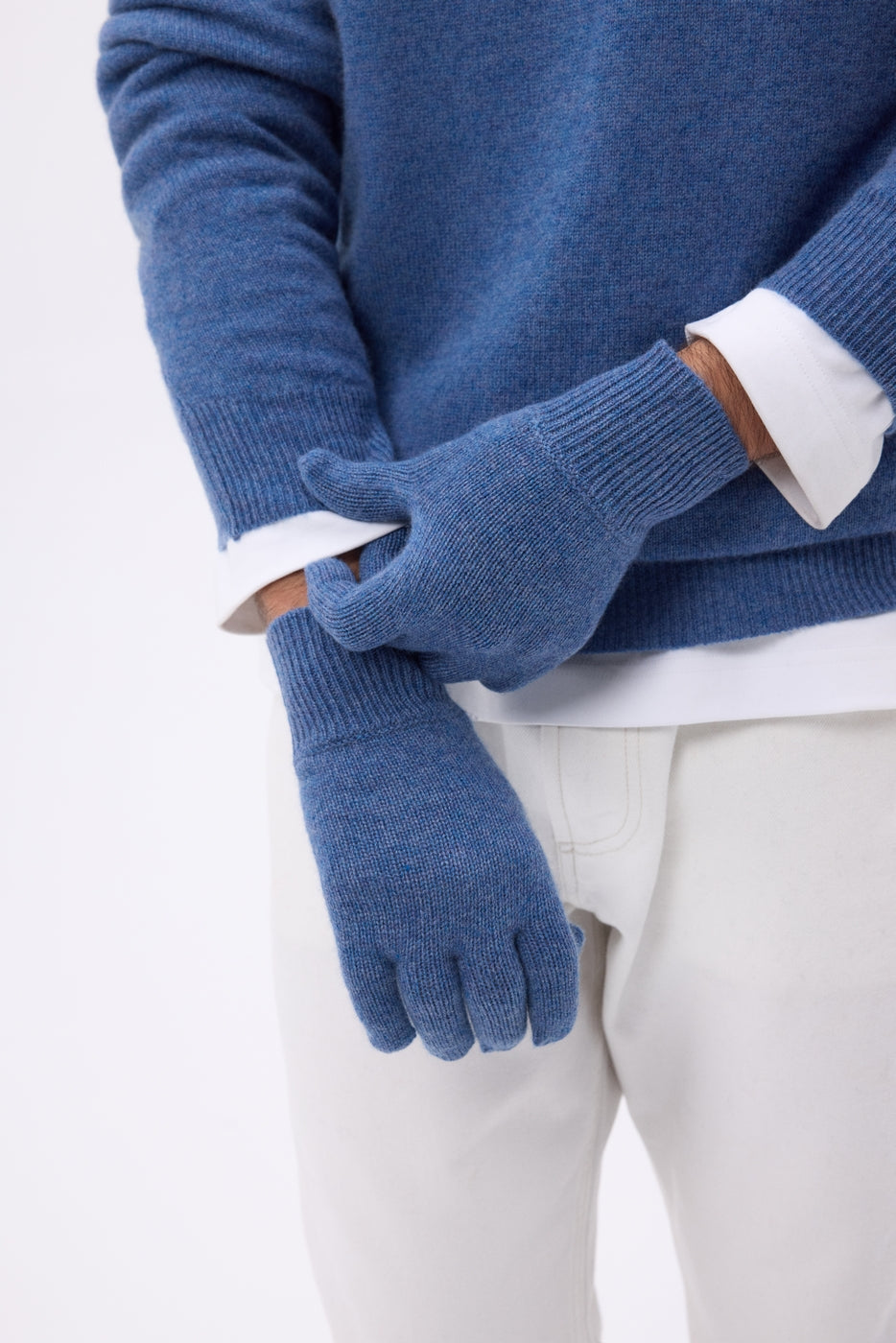 Handschuhe Gloves – Jeansblau – Unisex – 100 % Kaschmir