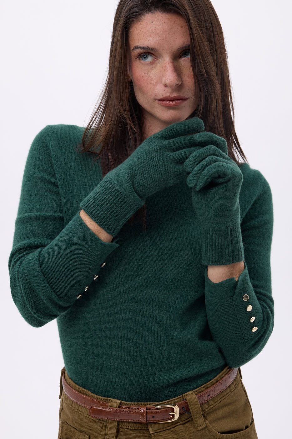 Guanti Gloves - Verde Bottiglia - Unisex - 100% Cashmere