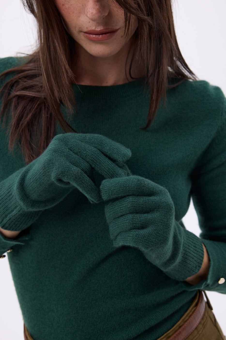 Guanti Gloves - Verde Bottiglia - Unisex - 100% Cashmere
