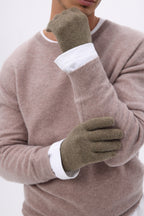 Gloves - Mottled Khaki - Unisex - 100% Cashmere