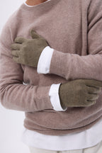 Gloves - Mottled Khaki - Unisex - 100% Cashmere