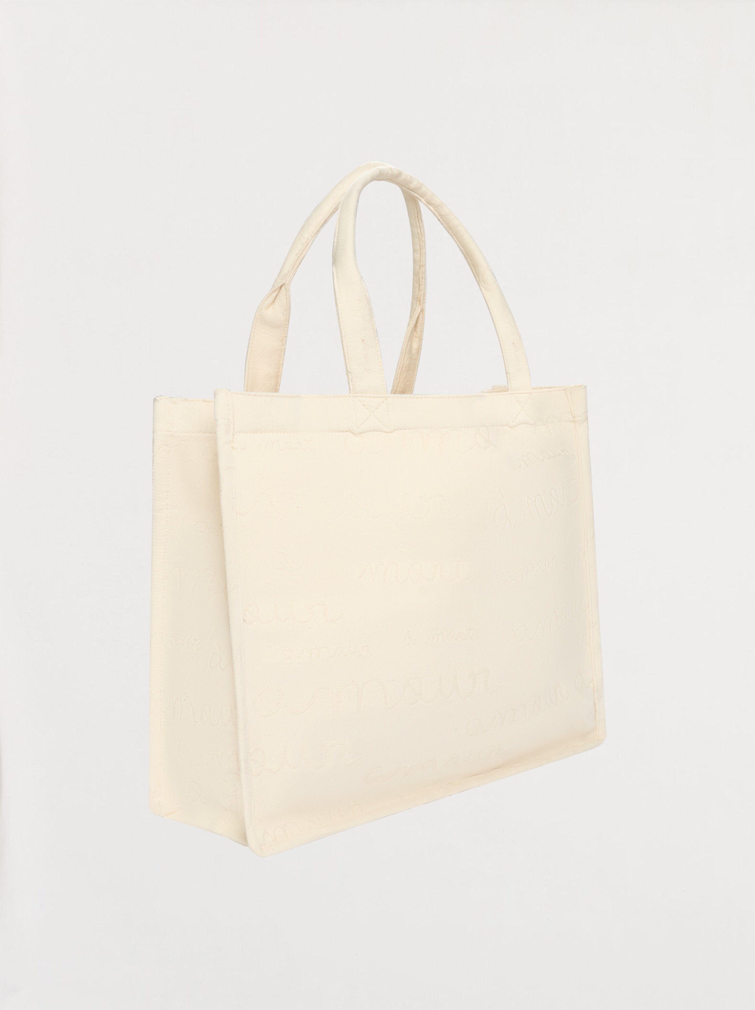 Cabas Amour Jacquard Écru