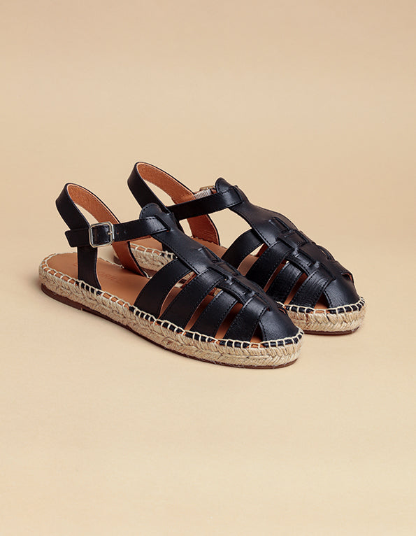 Alpargatas Granada - Piel Negro - Mujer