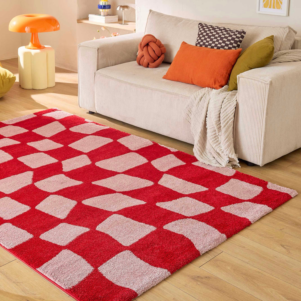 Alfombra Groovy 383 - Estampado moderno - Rojo - Interior