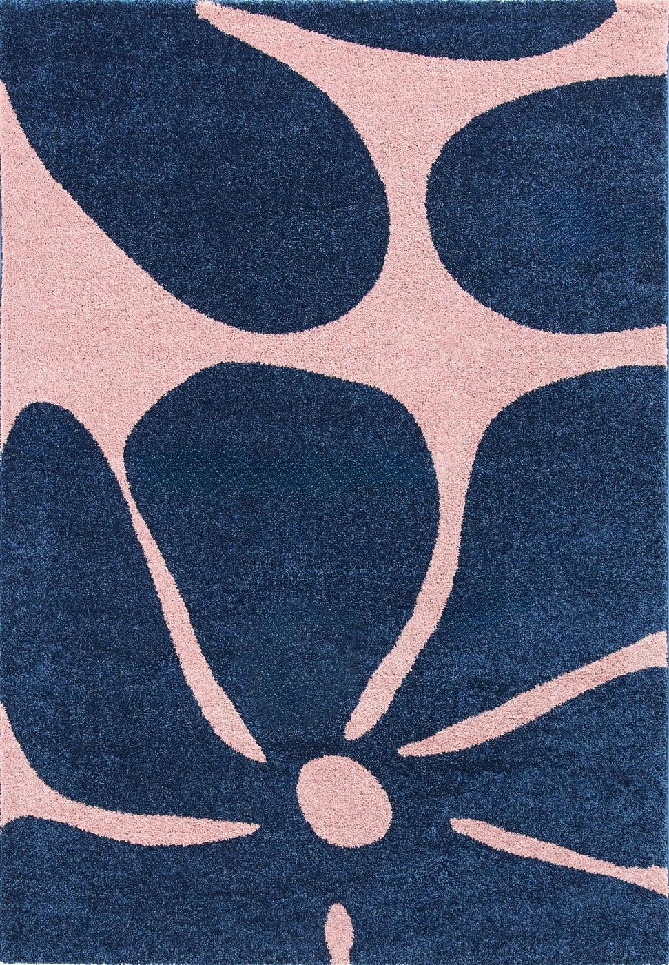 Alfombra Groovy 385 - Estampado moderno - Azul - Interior
