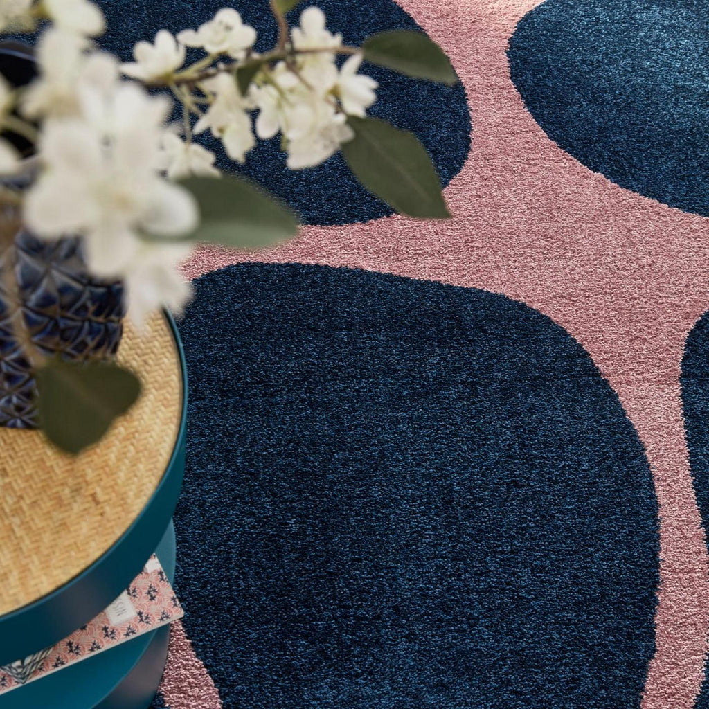 Alfombra Groovy 385 - Estampado moderno - Azul - Interior