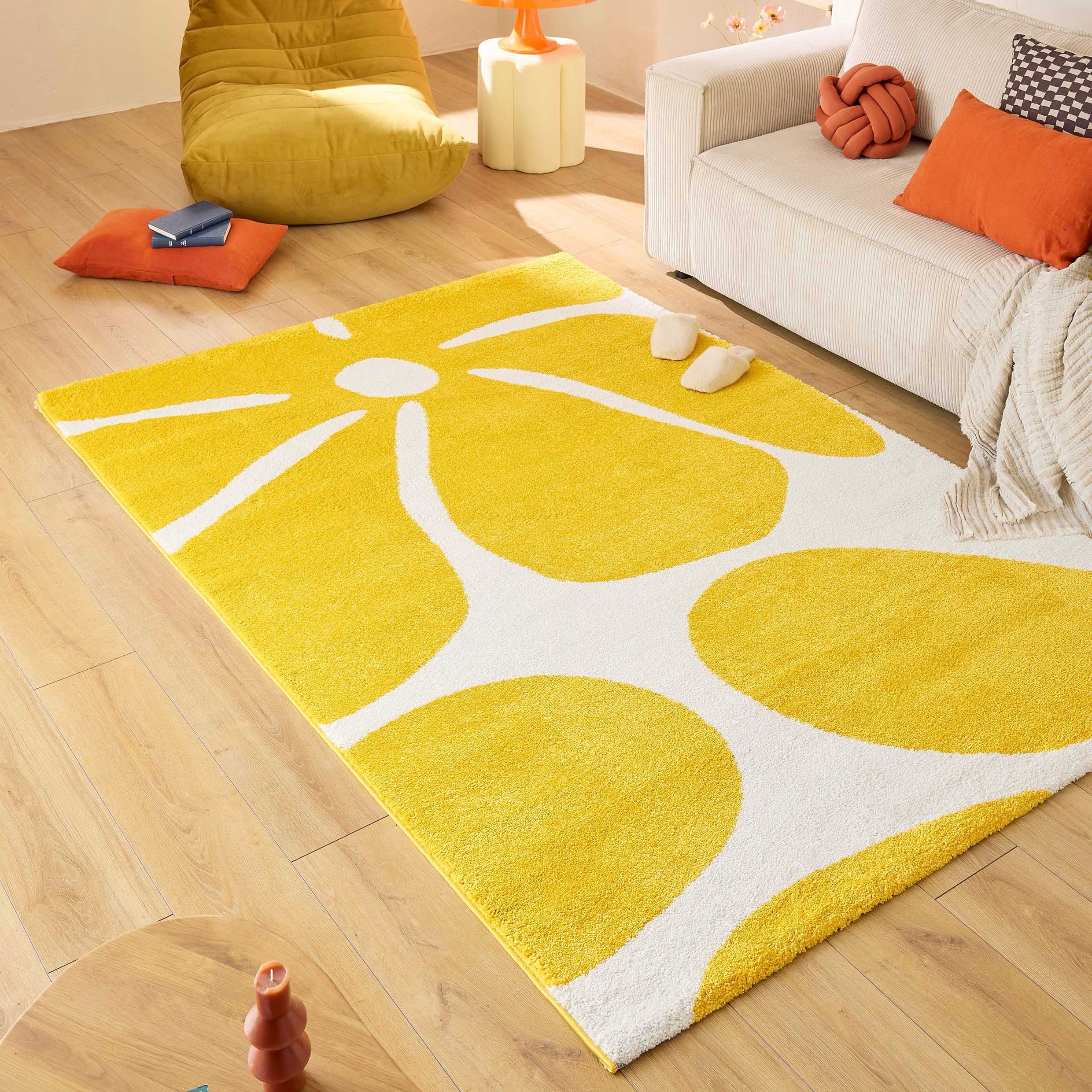 Groovy 385 Rug - Modern Pattern - Yellow - Indoor