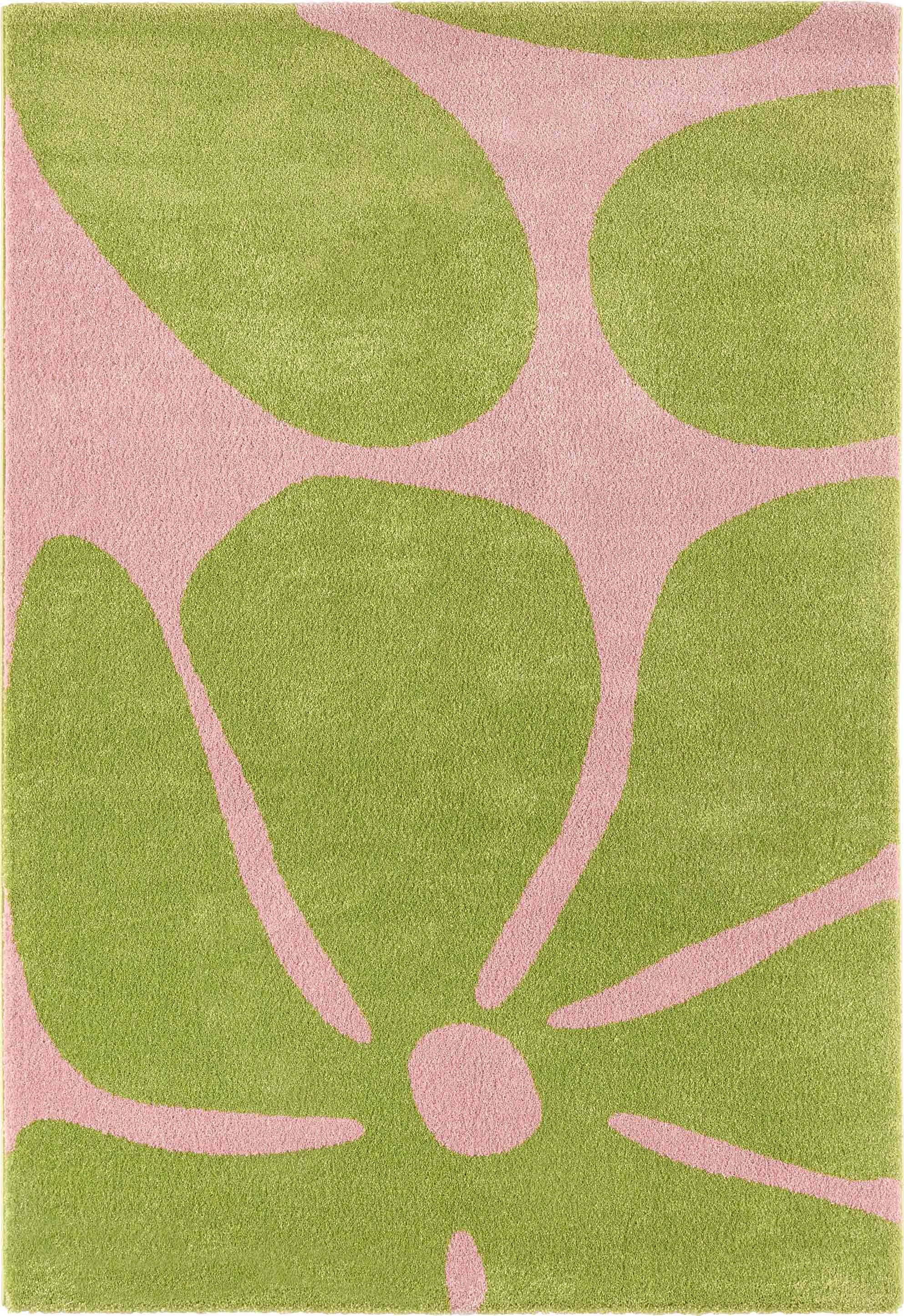 Alfombra Groovy 385 - Estampado moderno - Verde - Interior