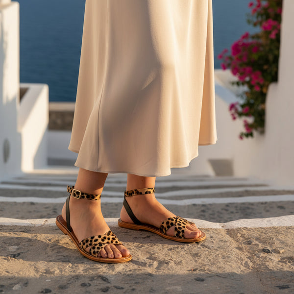 Sandales Amapola - Noir & Léopard