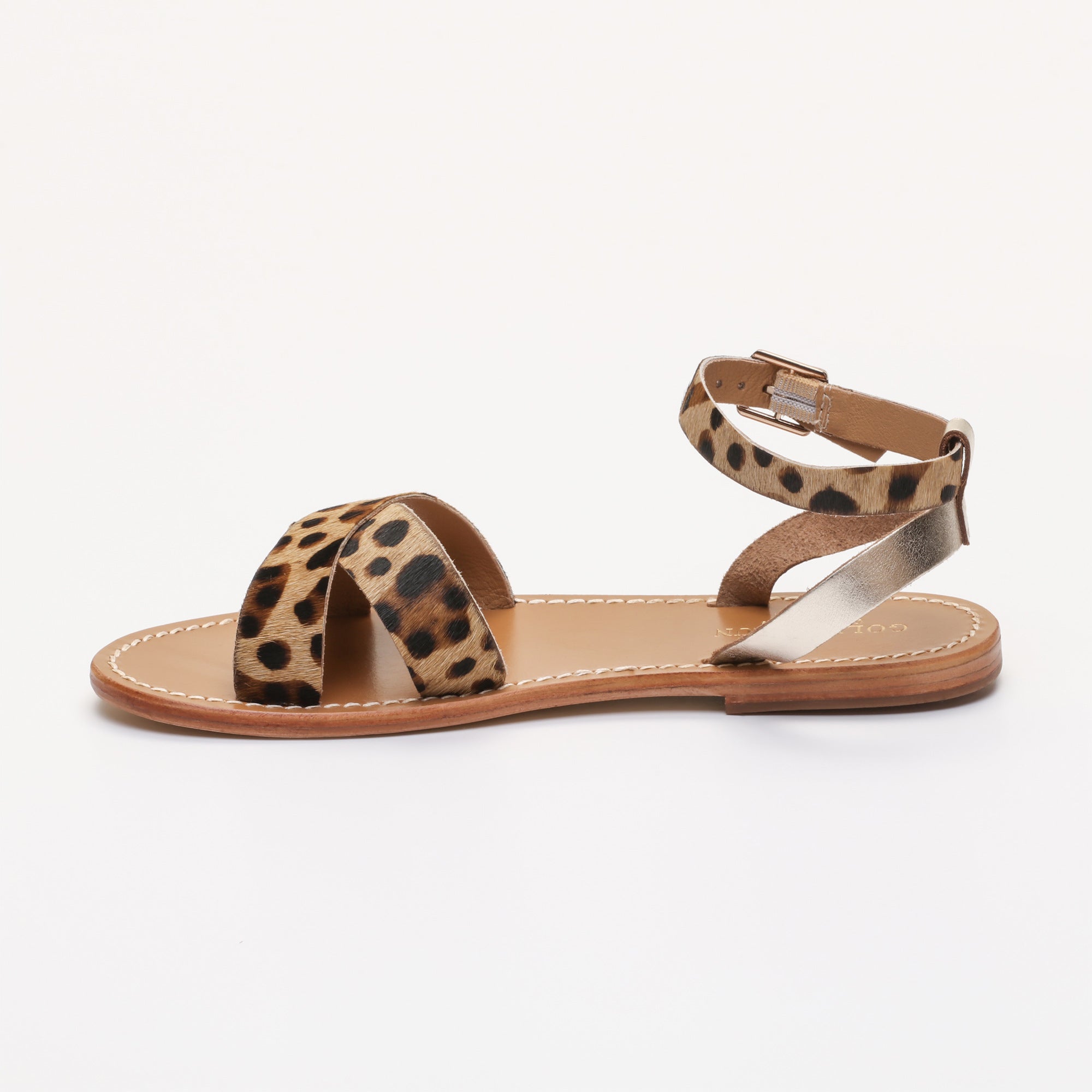 Amapola Sandals – Leopard + Gold