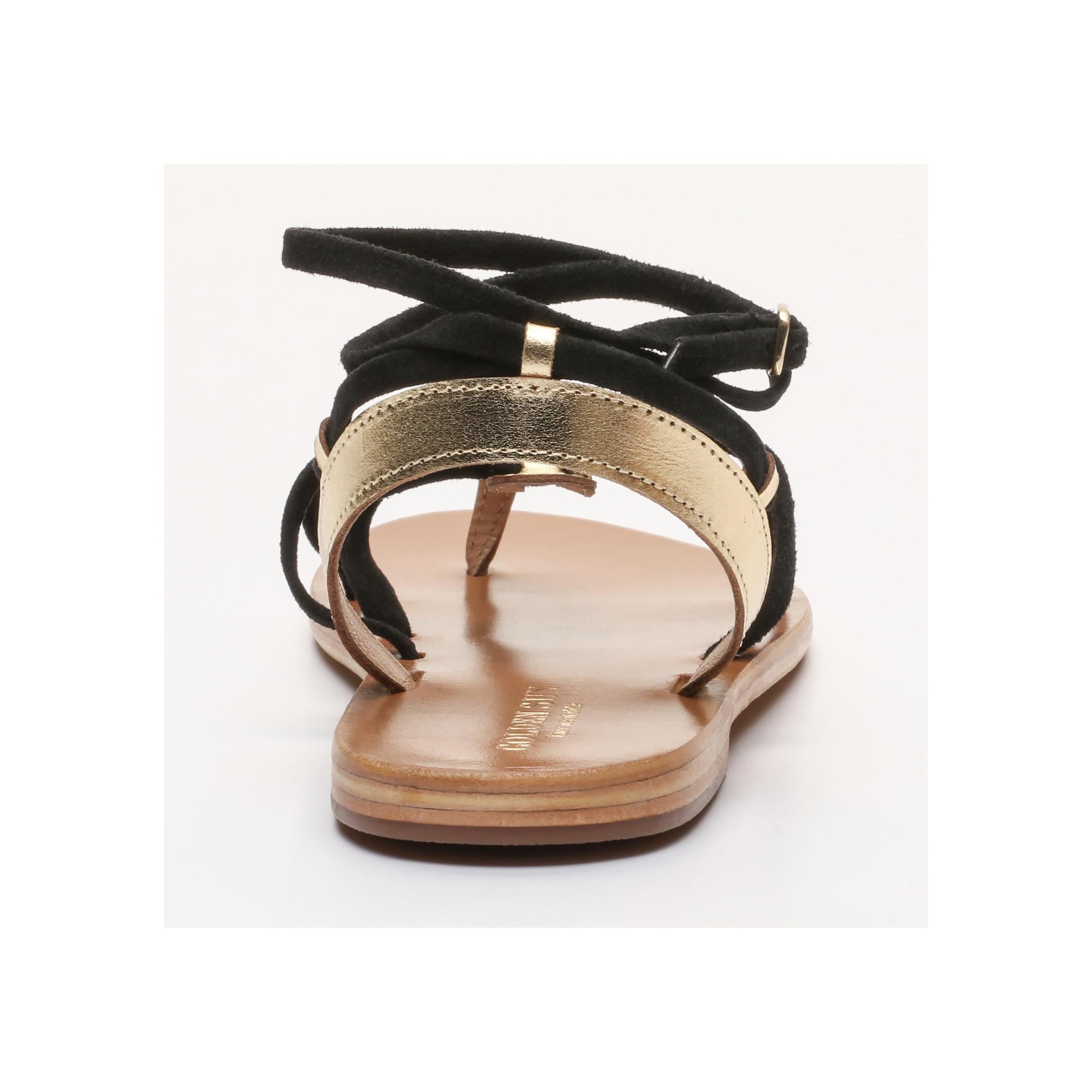 Sandalias Chayane - Oro Oscuro y Negro