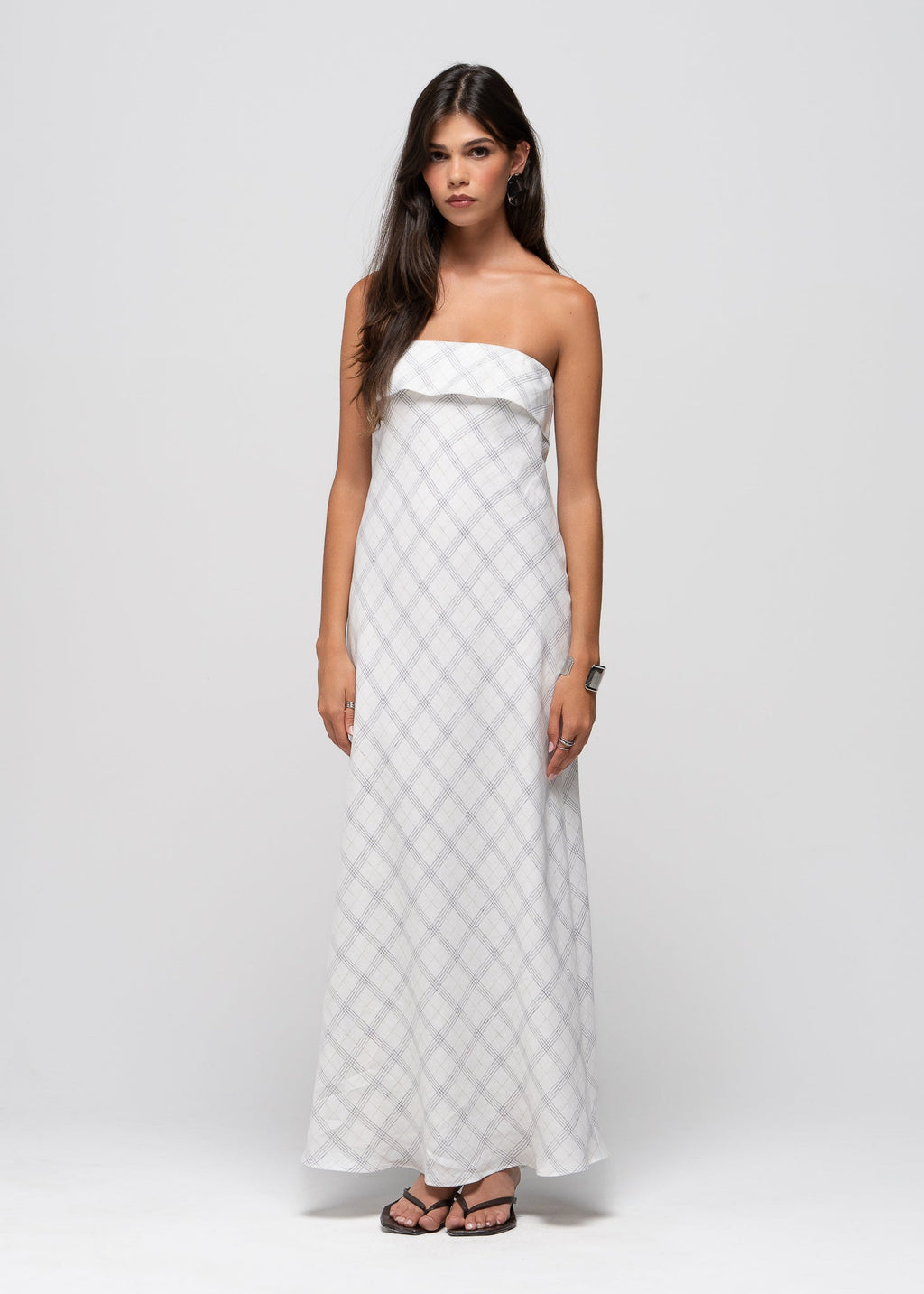 Robe Alba Strapless Linen Maxi