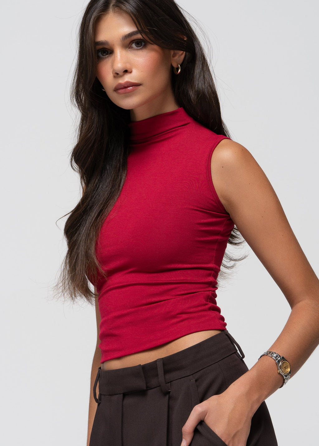 Top Petra Fitted High-Neck - Magenta