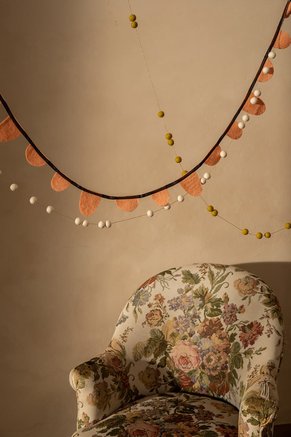 Ghirlanda Bandierine Tonde - Blush