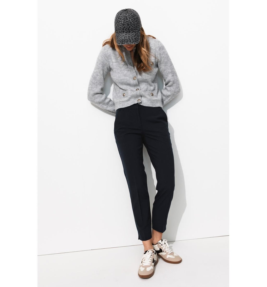 Pantalón pitillo liso para mujer - Azul oscuro liso