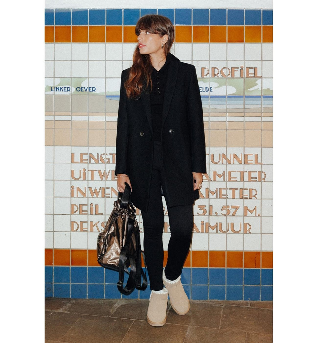 Mujer Invierno Leggings Un Color Negro Oscuro