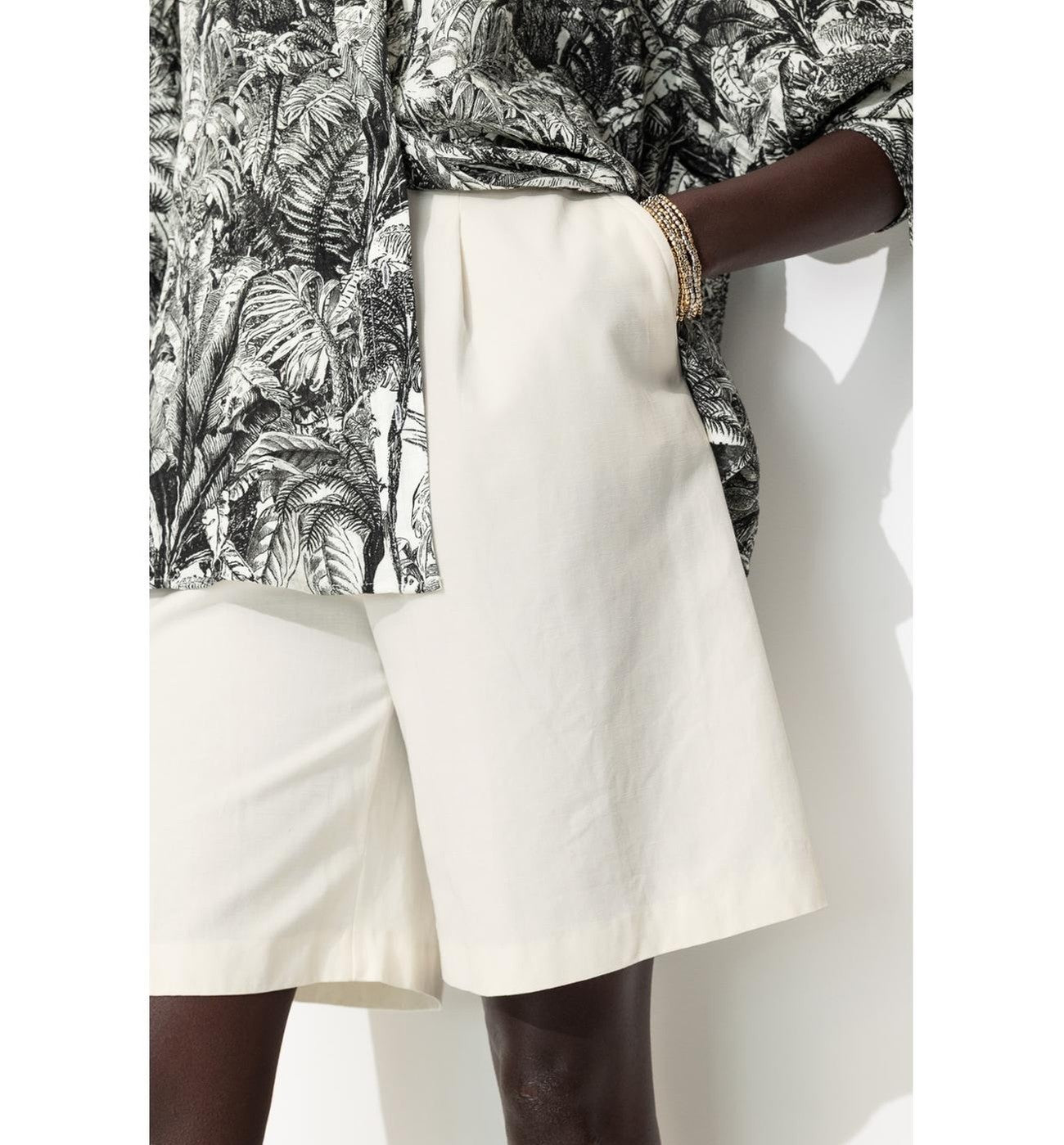 Bermuda Chic en Lyocell - Naturel Uni Clair
