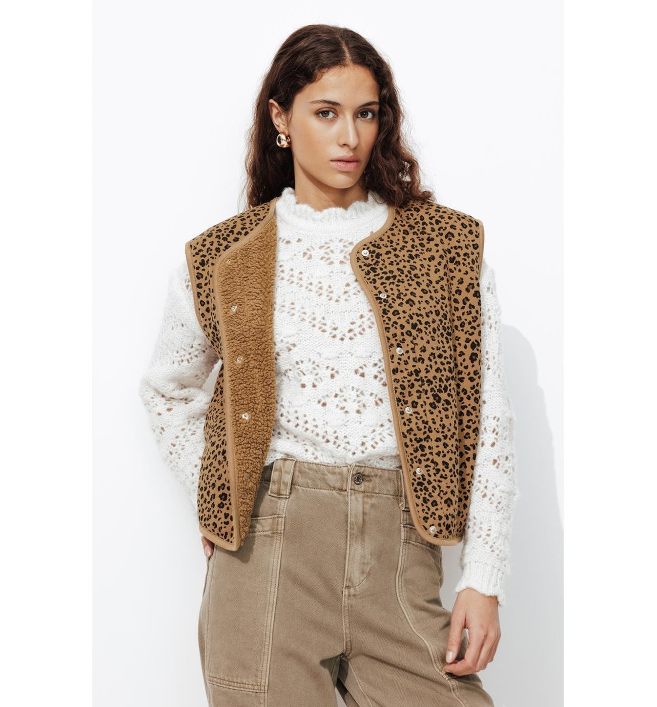 Paloma en Leopard Moumoute - Marrón oscuro liso