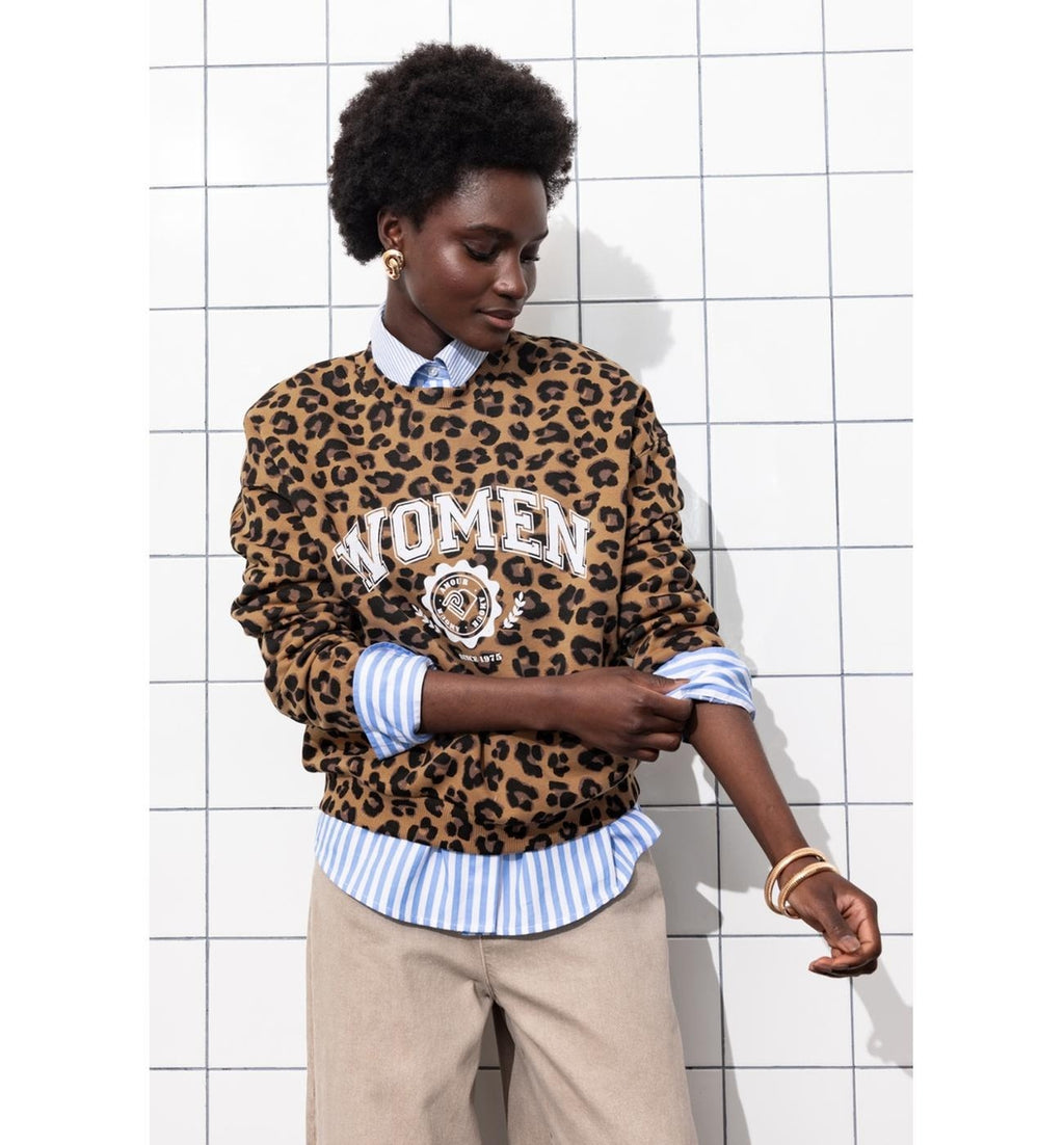 Sweat-shirt 1975 Léopard Femme - Multicolore Imprime