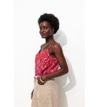 Mujer Top con tirantes finos Estampado Rojo